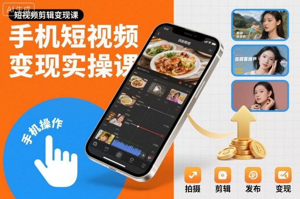 手机短视频变现实操课，短视频剪辑变现课-最全资源库
