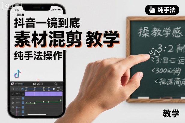 抖音一镜到底素材混剪教学，纯手法操作-最全资源库