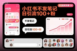 引流系列课14:小红书不发笔记日引流100+粉-最全资源库