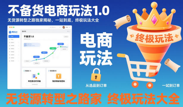不备货电商玩法1.0，​无货源转型之路独家揭秘，一站到底，终极玩法大全-最全资源库