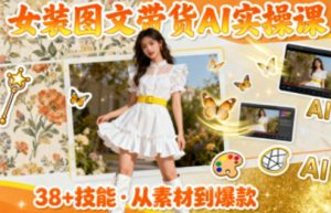 女装图文带货的AI实操课,覆盖38个实用技能,快速提升素材制作效率-最全资源库