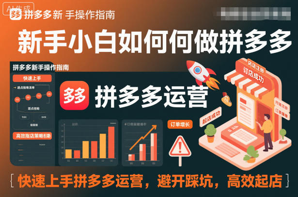 新手小白如何做拼多多,快速上手拼多多运营,避开踩坑,高效起店-最全资源库