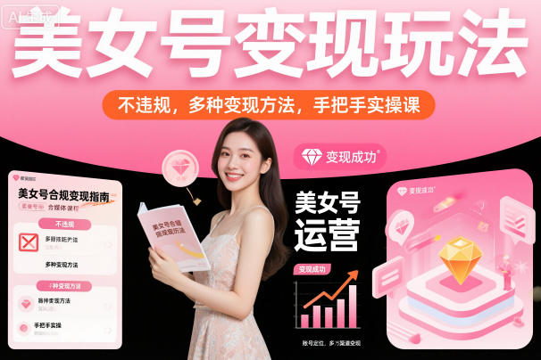 美女号变现玩法,不违规,多种变现方法,手把手实操课-最全资源库