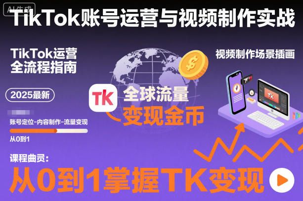 2025最新TikTok账号运营与视频制作实战全流程,从0到1掌握TK变现(含11月最新TK搬运技术)-最全资源库