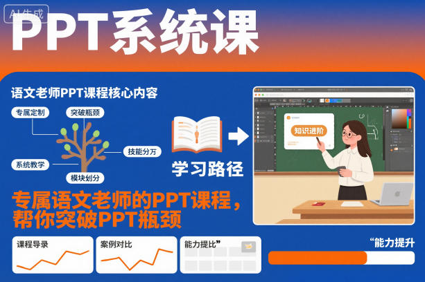 PPT系统课,专属语文老师的PPT课程,帮你突破PPT瓶颈-最全资源库