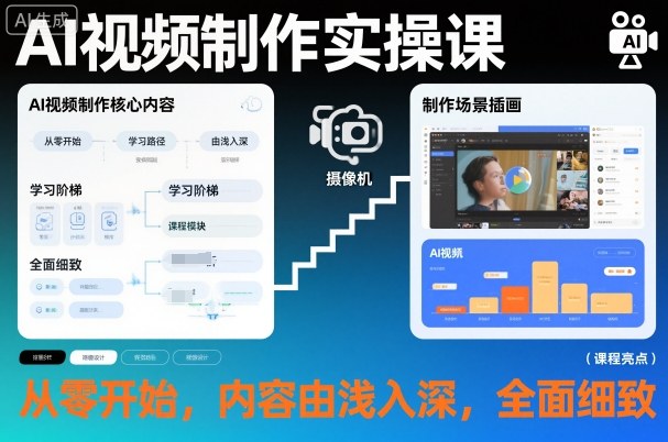 AI视频制作实操课，从零开始，内容由浅入深，全面细致-最全资源库
