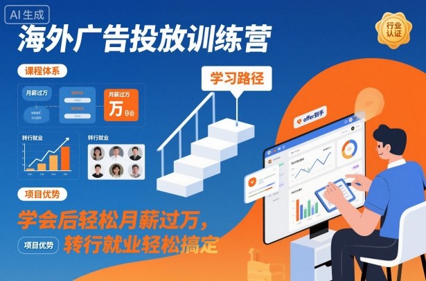 海外广告投放训练营,学会后轻松月薪过万,转行就业轻松搞定-最全资源库