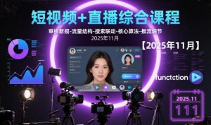 短视频+直播综合课程【2025年11月】,审核新规-流量结构-搜索联动-核心算法-推流细节-最全资源库