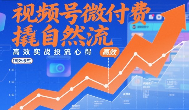 视频号微付费撬自然流,高效实战投流心得-最全资源库