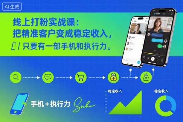 线上打粉实战课:把精准客户变成稳定收入,只要有一部手机和执行力-最全资源库