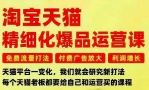 淘宝天猫精细化爆品运营课，免费流量打法-付费广告放大-利润增长-三大核心痛点，一次全部解决-最全资源库