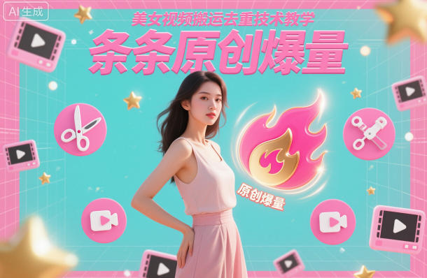 美女视频搬运去重技术教学,条条原创爆量-最全资源库