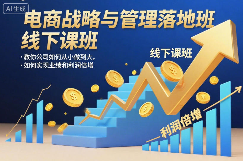 电商战略与管理落地班线下课，教你公司如何从小做到大，如何实现业绩和利润倍增【录音】-最全资源库