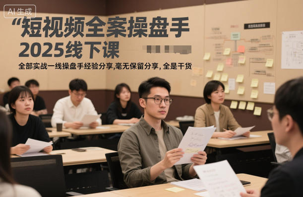 短视频全案操盘手2025线下课,全部实战一线操盘手经验分享,毫无保留分享,全是干货-最全资源库