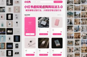 小红书虚拟矩阵玩法3.0,铺货铺笔记型打法,少款狂怼笔记型打法-最全资源库