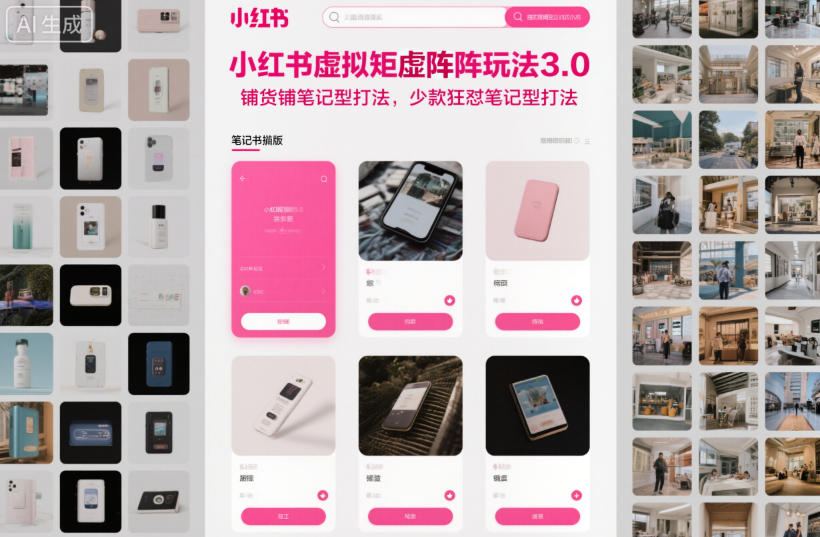 小红书虚拟矩阵玩法3.0,铺货铺笔记型打法,少款狂怼笔记型打法-最全资源库
