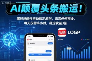 AI颠覆头条搬运！黑科技软件自动搞定原创，无需任何指令。每天仅需半小时，稳定收益3张【揭秘】-最全资源库