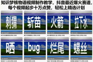 知识梦核物语视频制作教学，抖音最近爆火赛道，每个视频起步十万点赞，轻松上精选计划-最全资源库