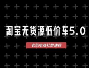 淘宝无货源价车5.0，​2025最新VIP淘宝无货源课程，1688代发，蓝海选品，零成本创业首选（更新）-最全资源库