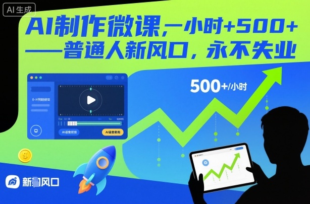 AI制作微课，一小时5张+，普通人新风口，永不失业-最全资源库