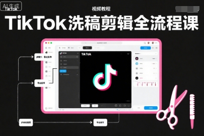 TikTok洗稿剪辑全流程课，PR洗稿剪辑全流程，TK洗稿运营课-最全资源库