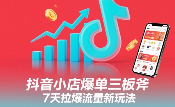抖音小店爆单三板斧，7天拉爆流量新玩法-最全资源库