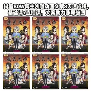 抖音80W博主沙雕动画文案8天速成班，基础课+直播课，文案助力账号破圈-最全资源库