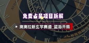 免费占星项目拆解_测测拉新玄学赛道，蓝海开局-最全资源库