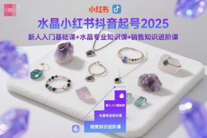 水晶小红书抖音起号2025，新人入门基础课+水晶专业知识课+销售知识进阶课-最全资源库