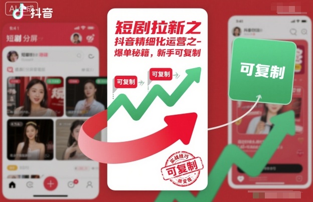 短剧拉新之抖音精细化运营之爆单秘籍，新手可复制-最全资源库