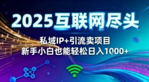 2025网创尽头王炸项目！私域IP+精准引流，新手小白在家躺賺日入1k，零经验也能上手【揭秘】-最全资源库