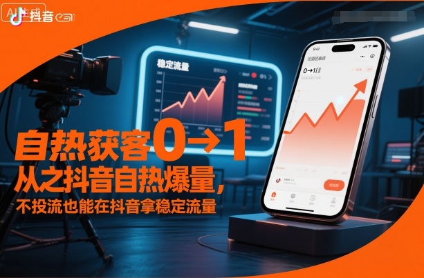 自热获客从0到1之抖音自热爆量，不投流也能在抖音拿稳定流量-最全资源库