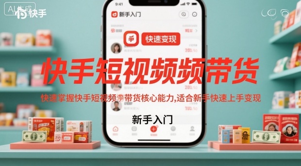 快手短视频带货，快速掌握快手短视频带货核心能力，适合新手快速上手变现-最全资源库