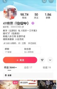 快手百万粉丝博主快手一刀不剪无脑搬运技术,几分钟就能搞定一条作品,条条过同框-最全资源库