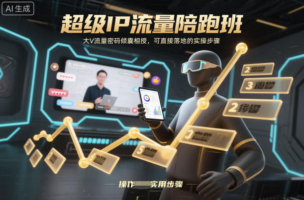 超级IP流量陪跑班，大V流量密码倾囊相授，可直接落地的实操步骤-最全资源库