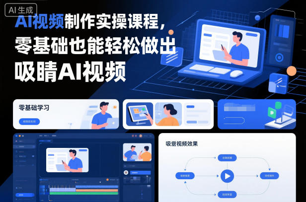 AI视频制作实操课程，零基础也能轻松做出吸睛AI视频-最全资源库