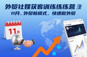 外贸社媒获客训练营11月，外贸新模式，快速做外贸-最全资源库
