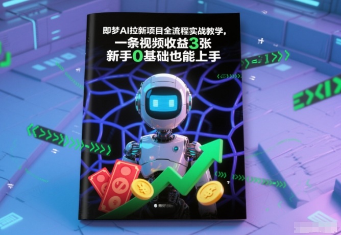 即梦AI拉新项目全流程实战教学，一条视频收益3张，新手0基础也能上手-最全资源库
