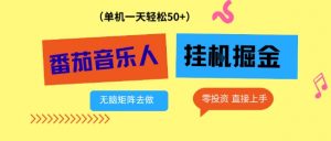 番茄音乐人挂G项目，多窗口去跑一天完稳定50+，零投资，简单无脑【揭秘】-最全资源库