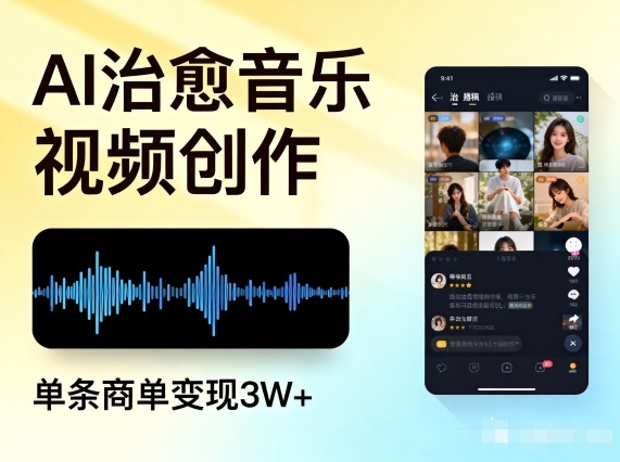 AI做治愈音乐视频，多平台投稿，单条商单变现3W+-最全资源库