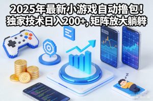 2025年最新小游戏自动撸包！独家技术日入2张+，矩阵放大躺賺【揭秘】-最全资源库