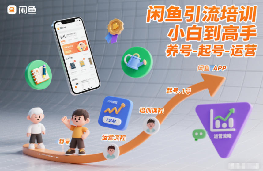 闲鱼引流培训，小白到高手，养号-起号-运营-最全资源库