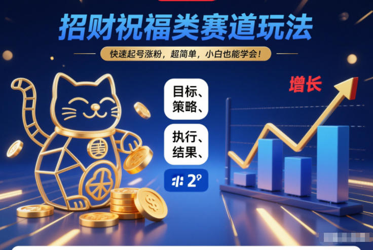 招财祝福类赛道玩法，快速起号涨粉，超简单，小白也能学会！-最全资源库