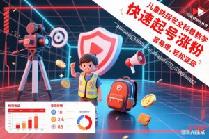 儿童防拐安全科普知识视频制作教学，快速起号涨粉，容易爆，轻松变现-最全资源库