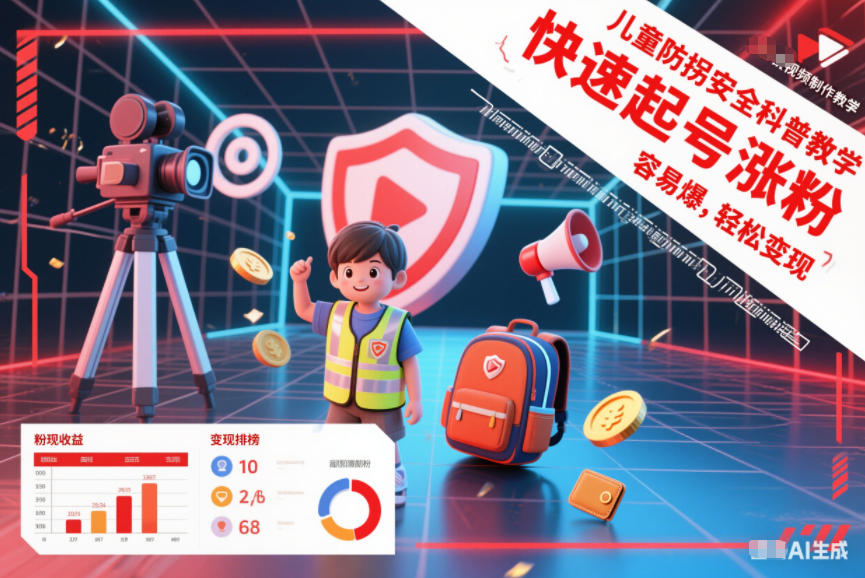 儿童防拐安全科普知识视频制作教学，快速起号涨粉，容易爆，轻松变现-最全资源库