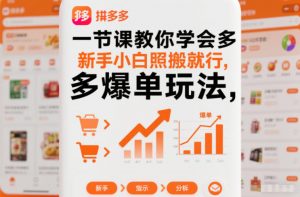 一节课教你学会拼多多爆单玩法，新手小白照搬就行-最全资源库