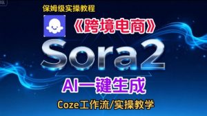 Sora2生成《跨境电商》英文短视频，实操搭建教学课，通俗易懂，包教包会-最全资源库