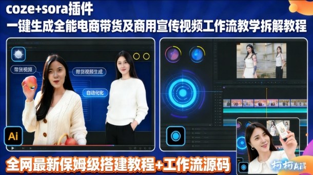 sora插件生成全能商用带货及宣传视频coze工作流拆解教程-最全资源库