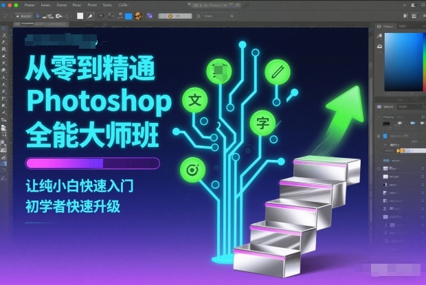从零到精通Photoshop全能大师班，让纯小白快速入门，初学者快速升级-最全资源库