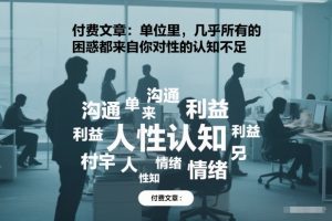 付费文章：单位里，几乎所有的困惑都来自你对人性的认知不足-最全资源库